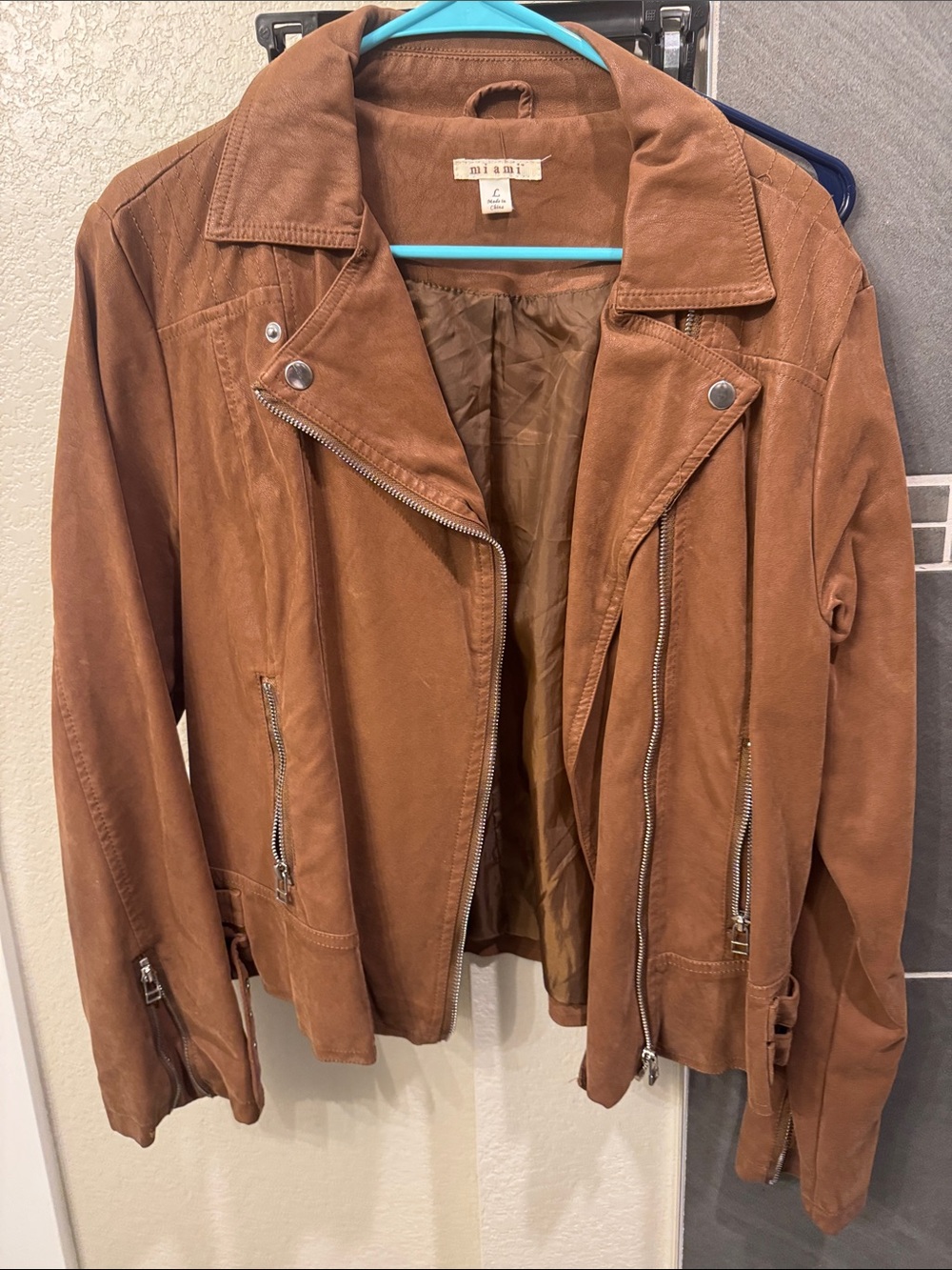 miami Brown Suede Moto Jacket